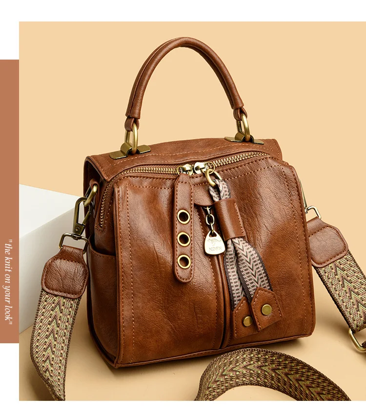 FANXI RTS Hot Selling Square Soft PU Leather Luxury Brand Crossbody Bag Hand-handle Shoulder Bag Designer Handbag for Women