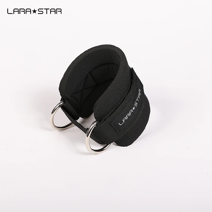 Amazon Hot Sale 2 D Rings LARASTAR Fitness Premium With Comfortable Padding Gym Sports Ankle D Ring Ankle Straps