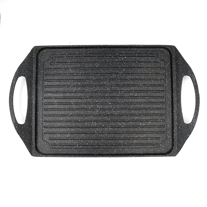 Master Star Cast Aluminum Tray Square Frying Pan 28cm Skillet Grill Plate High Quality Induction Available Cookware