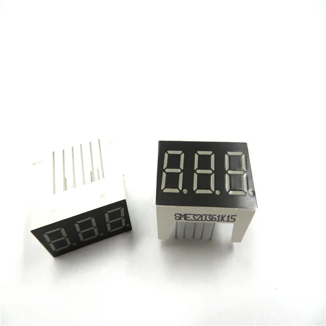 Low voltage red color three digits 7 segment led tube