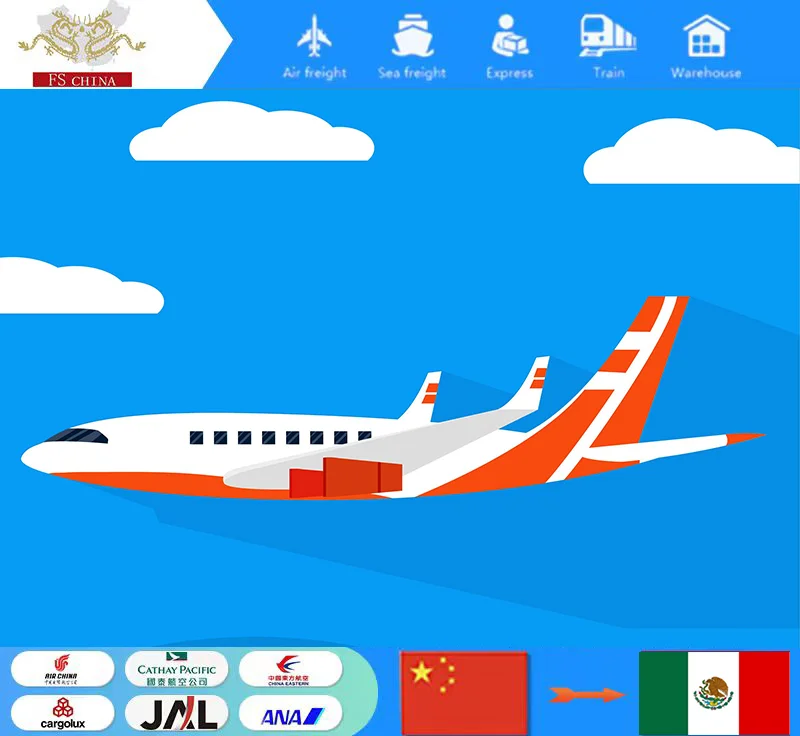 Air transportation service from Shanghai, China to Mexico City Air transportation in Mexico