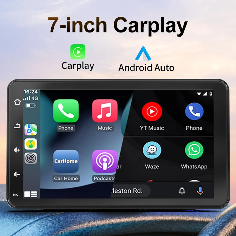 9 inch 7-Inch Sunshade IPS Touch Screen Stereo MP5 Player Portable Wireless Android Auto and Carplay Support for Desktop