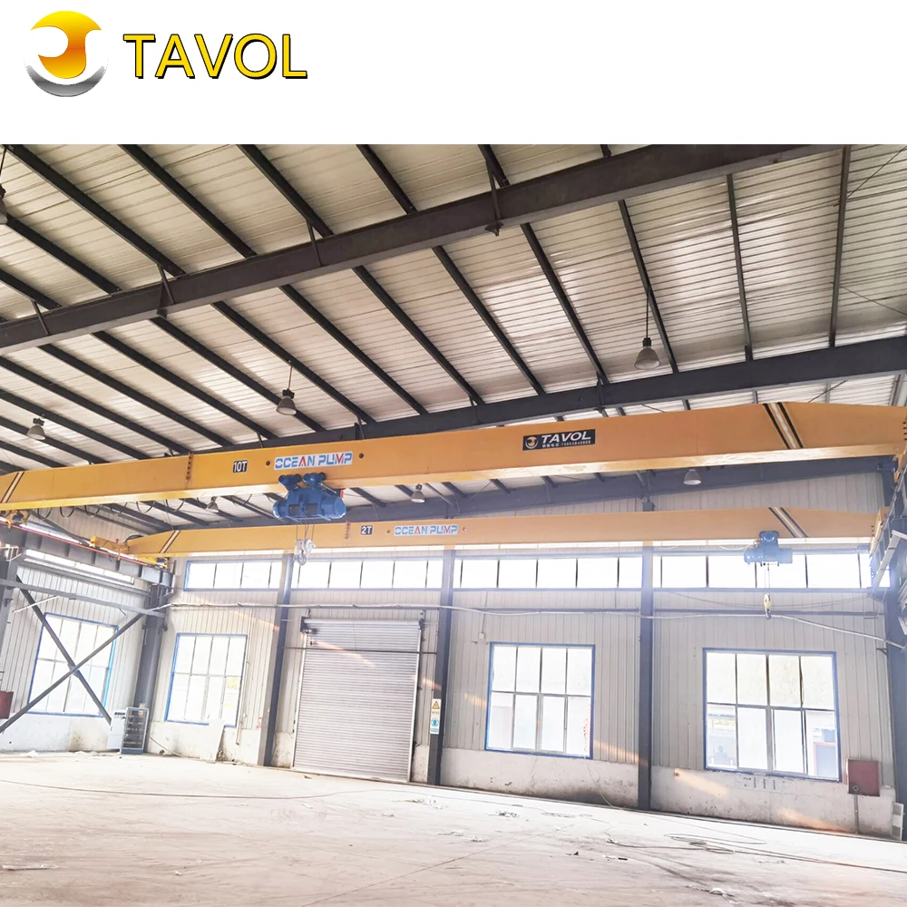 Tavol CE Certificate Light Weight 10t Span 10m Electric Hoist Bridge Crane