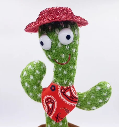 Repeatable sound learning cactus toy Can talk and dance, with light and music educational toys
