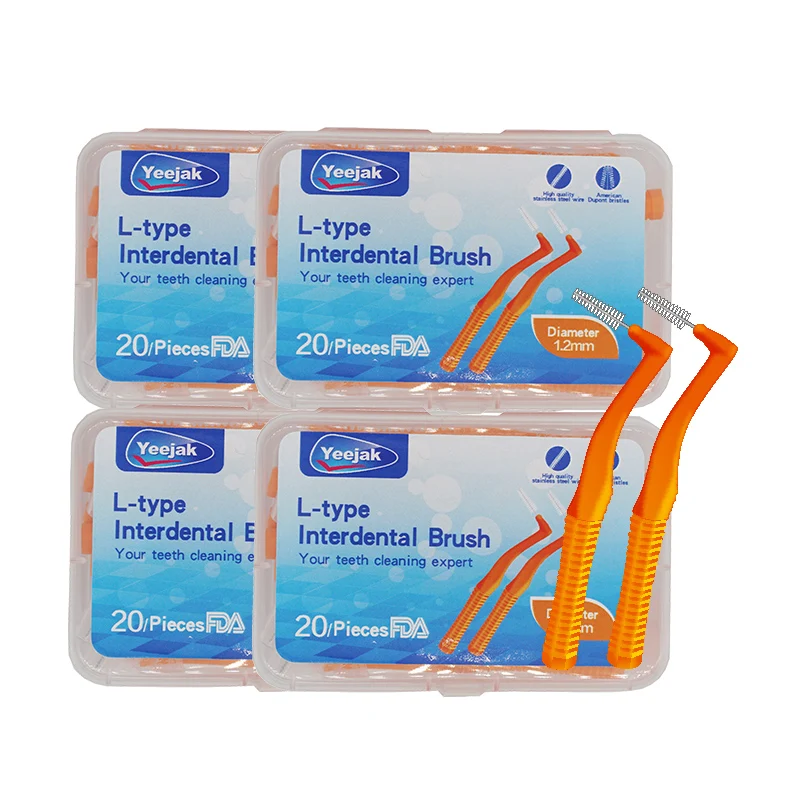 Хорошее качество зубной Тонкий Брекеты зубов выбирает стальной проволоки кистей добавьте немного резиновые Ортодонтическая страховочная полоса щетка с Ортодонтическая зубная нить 80 шт. 1,2 мм