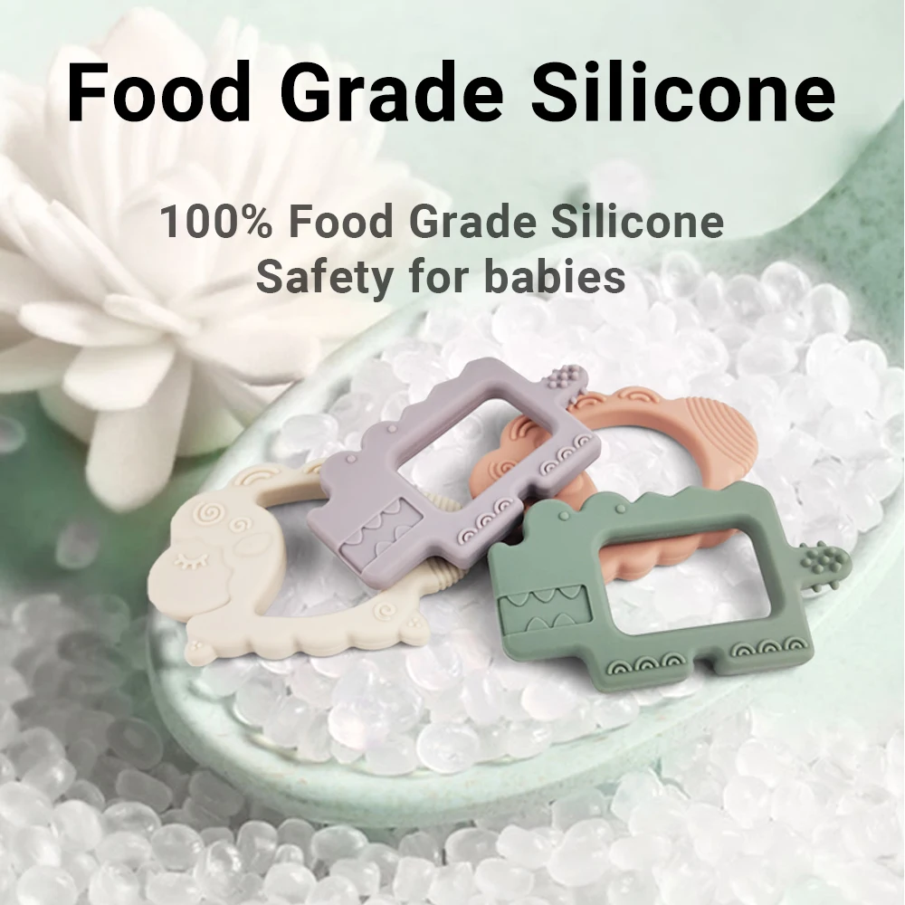 Food Grade Natural Silicone Brush Teether Chewable Eco Friendly Baby Teether