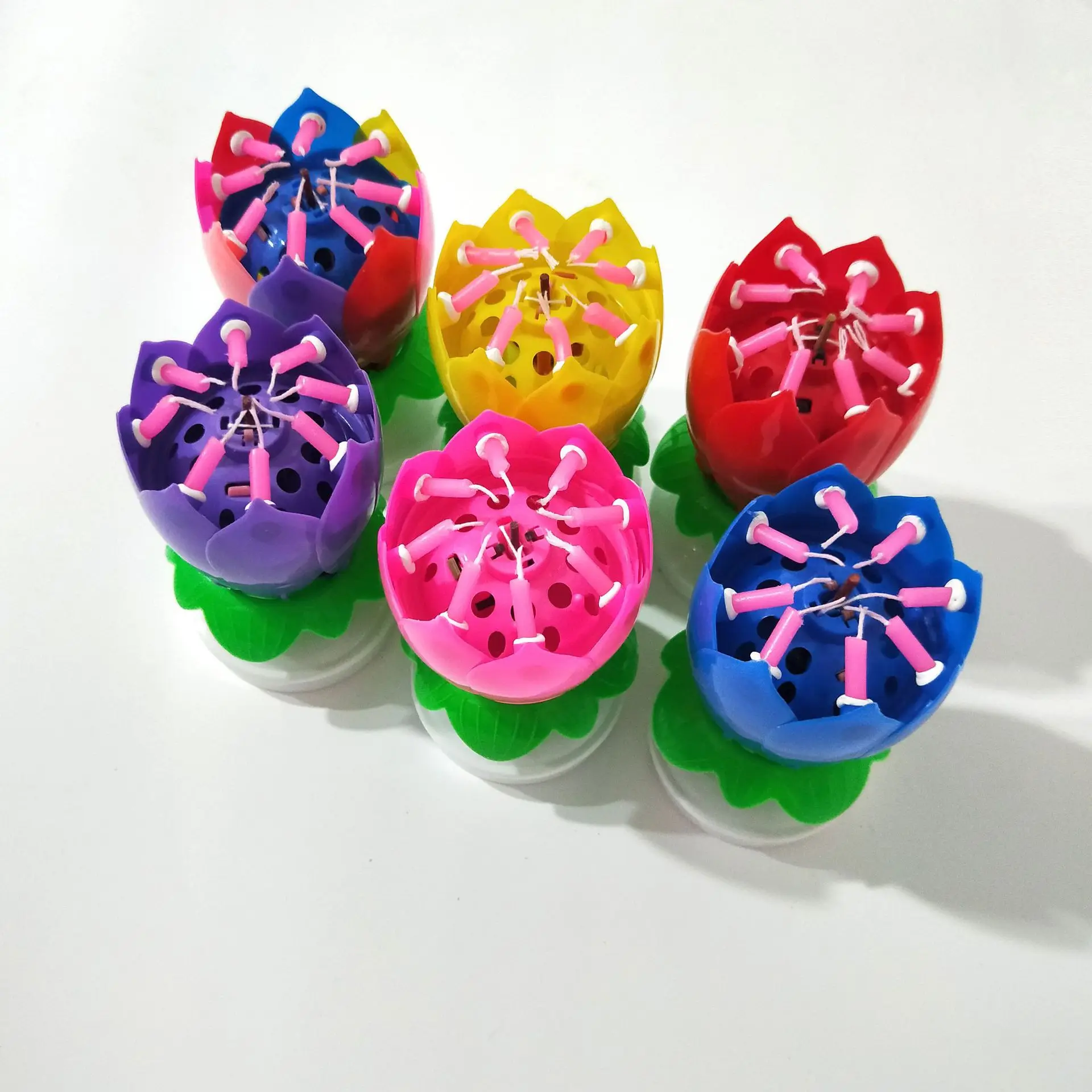 Wholesaler high quality singing sparking rotating lotus flower music birthday candle