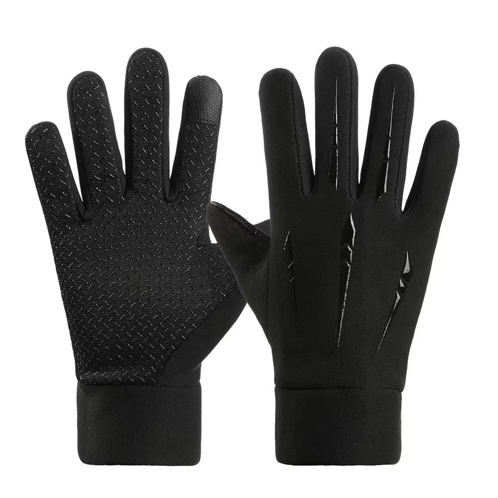 Windproof and waterproof motorcycle winter cold resistant riding full finger gloves