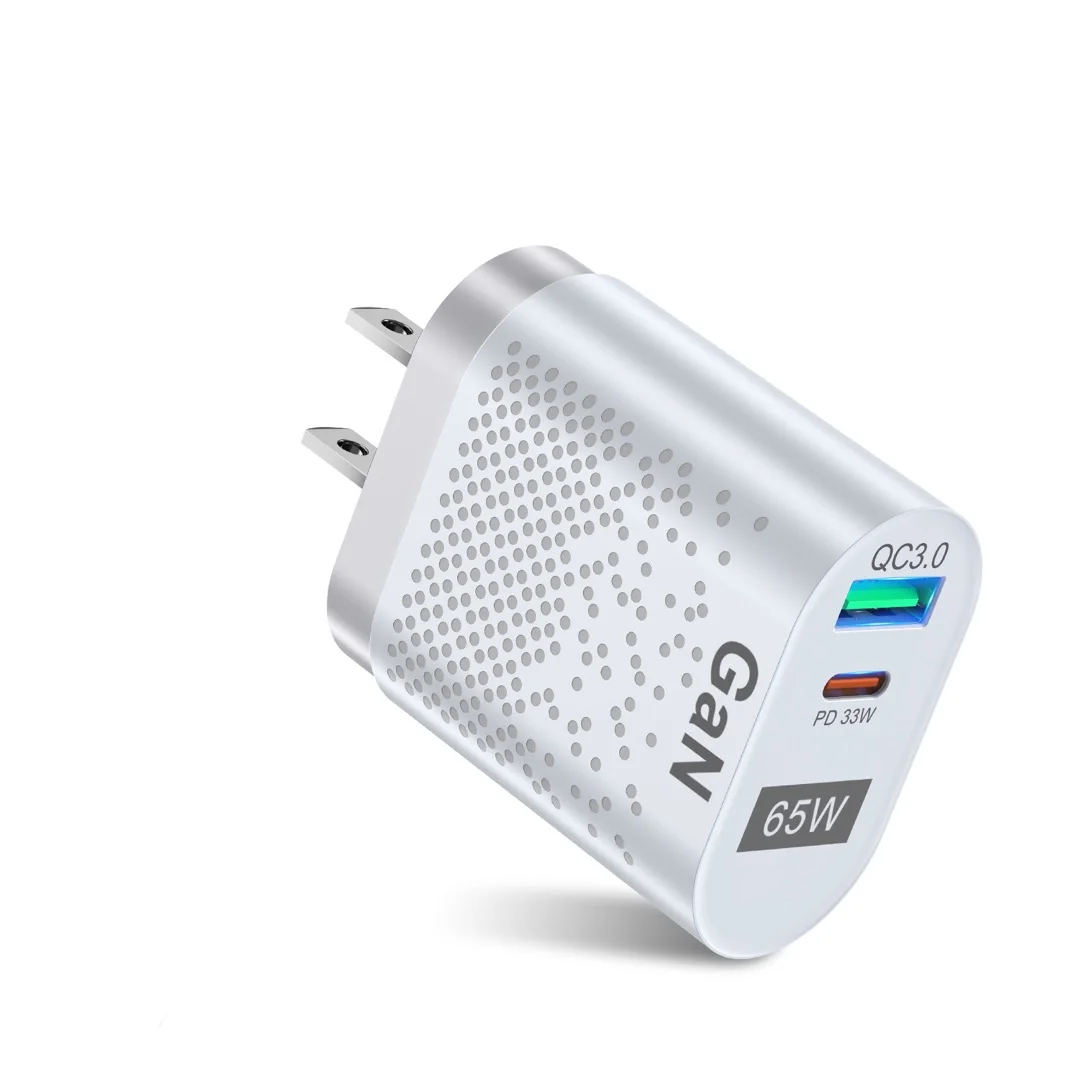 Gan Charging Source 65W Gallium Nitride USB Charger PD Smart Fast Charging Cell Phone Charge Head Tecnologia Technology 10pcs