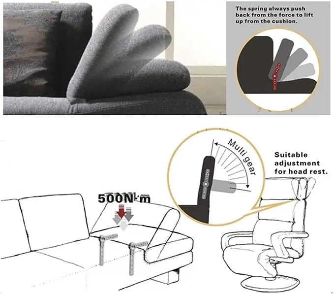 Hardware fittings Armrest Headrest Hinge Adjustable Bed Backrest Folding Metal Reclining Sofa Headrest Hinge