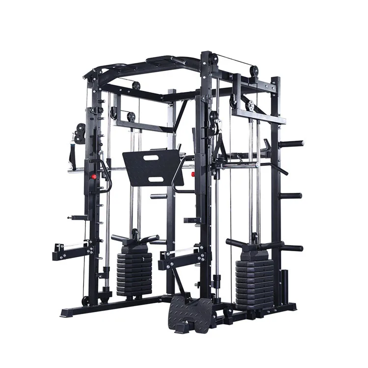 Commercial  Gym Exercise Multi Function Station Equipment Smith Rack Machine With 110kg Weight Stack