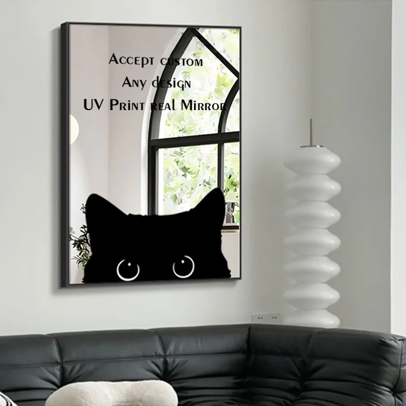 Factory Top Printer Custom Any UV Print REAL Mirror Print Decoration Wall PS Frame Poster Mirror