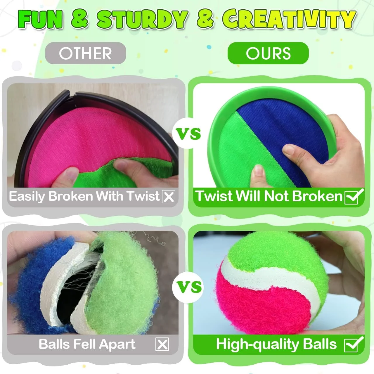 Outdoor sports beach ball catching games toy paddle sticky target catch ball and toss game set