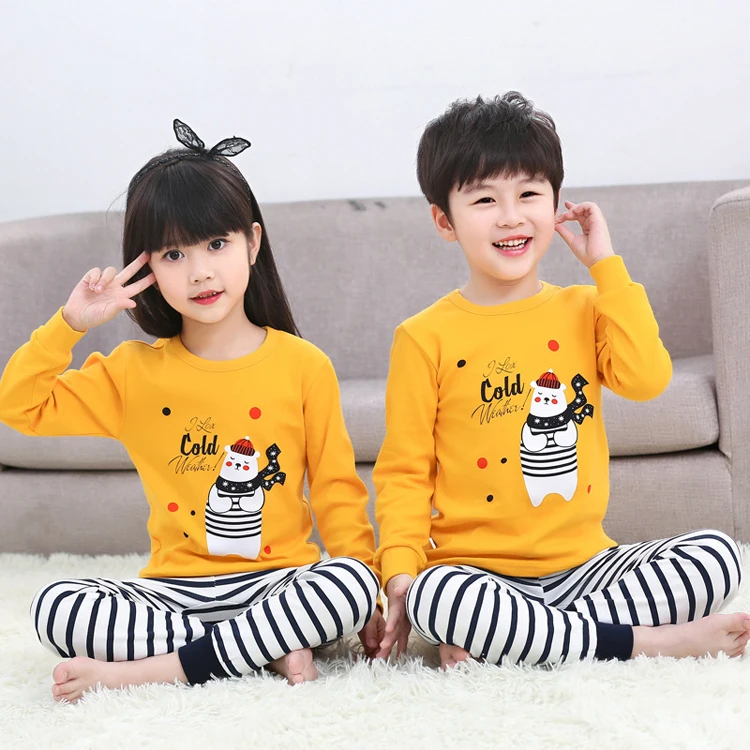 
Wholesale boys/girls causal long sleeves pajamas comfortable sleep wear night shirt with pants 
