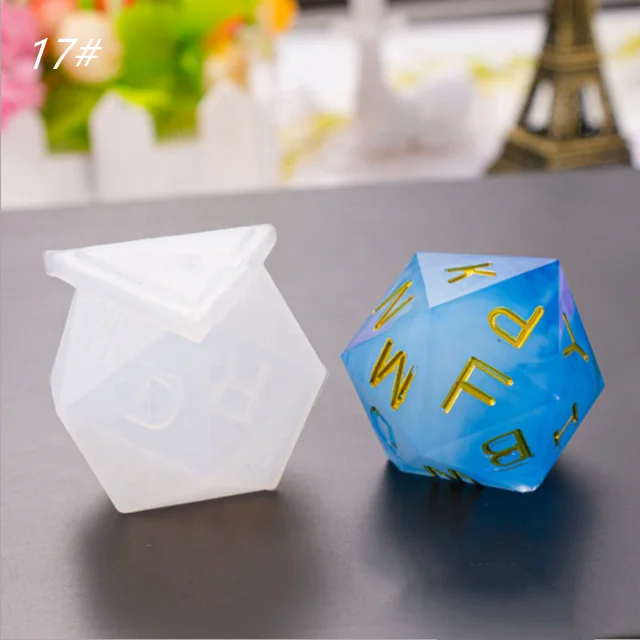 DLR313 Factory custom wholesale DND Gamer Dice silicone dice mold for resin crafts DIY