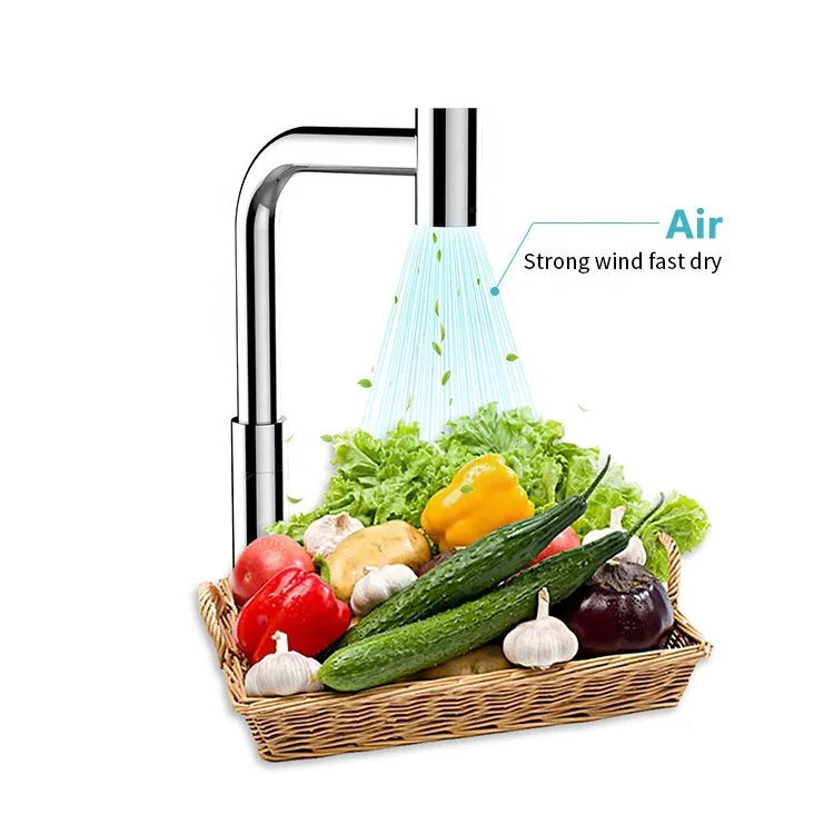 
AIKE AK7171 World premiere Air Tap 304 Stainless Steel Quick-drying spin kitchen hand dryer for drying tableware, fruits 