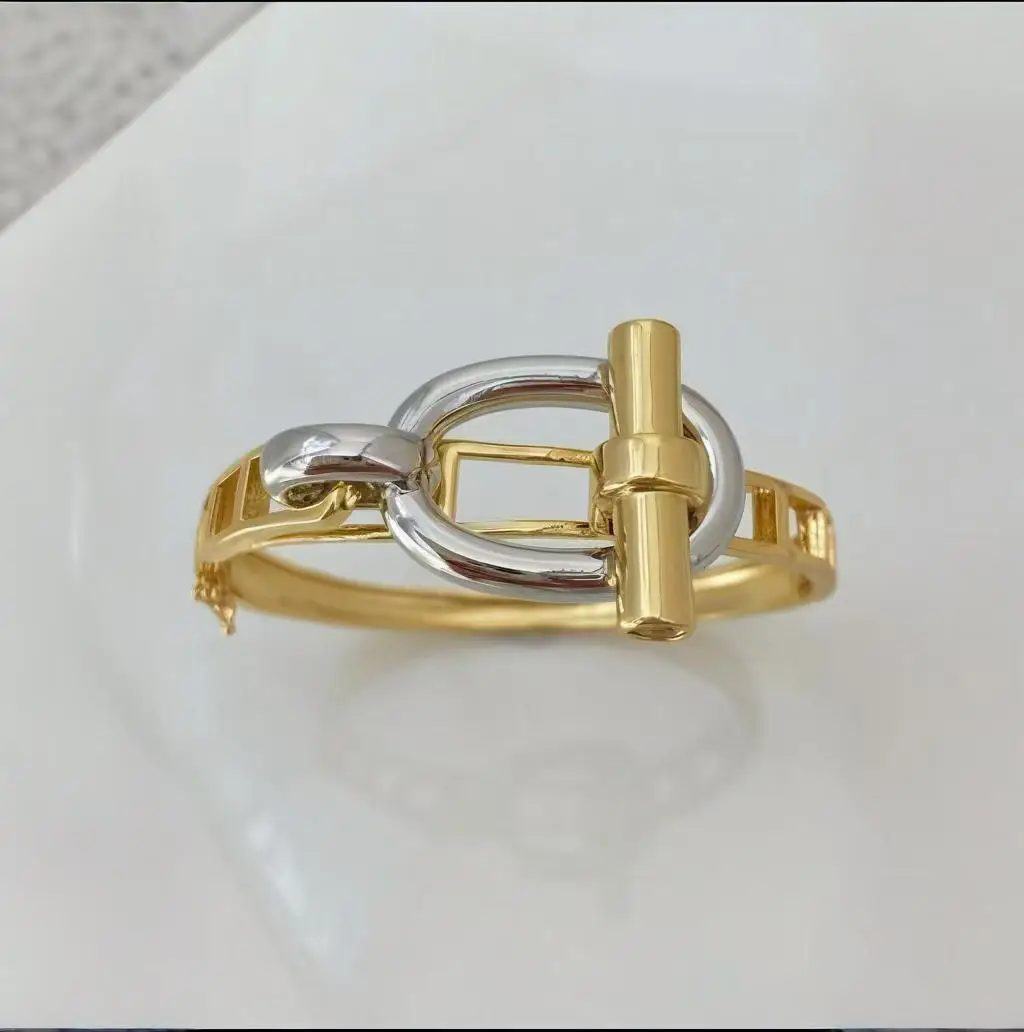 2025 New Design OT buckle Fashion Bangle Finger Rings Set 18K Plain Gold Silver Plated Designer Jewelry Women Luxury
