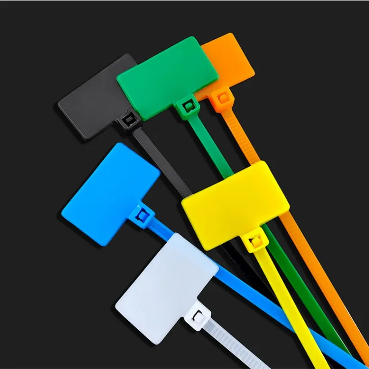 4*200Mm Nylon Cable Ties Tag Labels Plastic Loop Ties Markers Cable Tag Self-locking Zip Ties Easy Mark