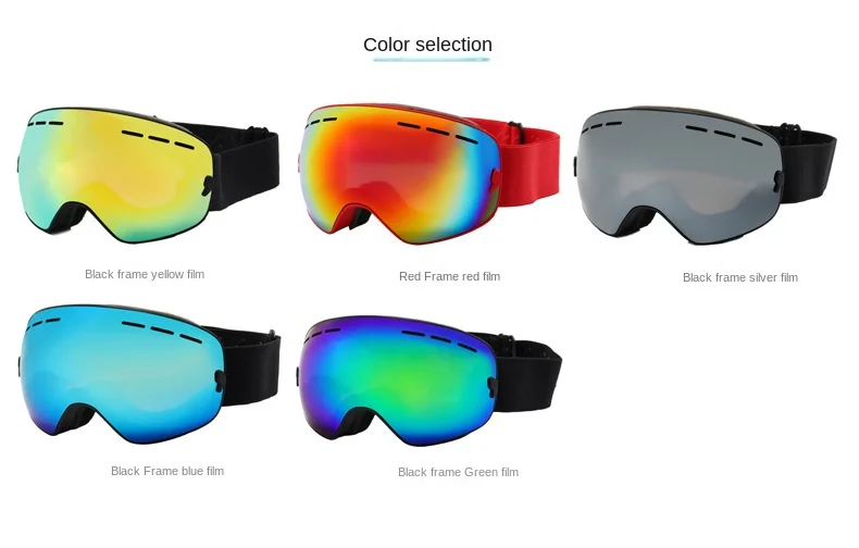TPU Clear Double lens ski glasses Anti-fog UV outdoor snowboarding Snow ski goggles Winter Sports Glasses Skiing Goggle