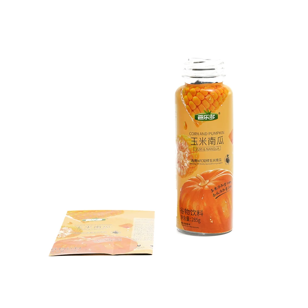 2024 Customized juice bottle labels beverage heat shrink sleeve label for juice bottle beverage