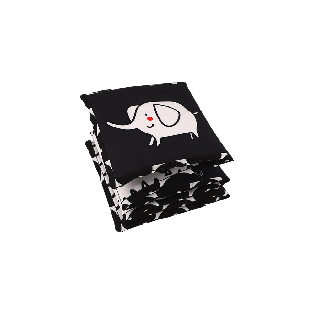 Educational Features Plush Fabric Toy Bedtime Reading Black White Quiet Baby Soft Cloth Book Surround with Box Packed