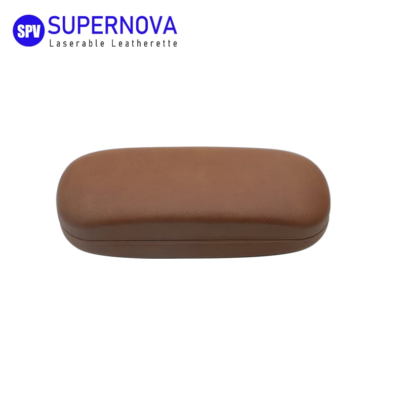 Laser leatherette designer spectacle cases, eyeglass custom case with laser engraving logo