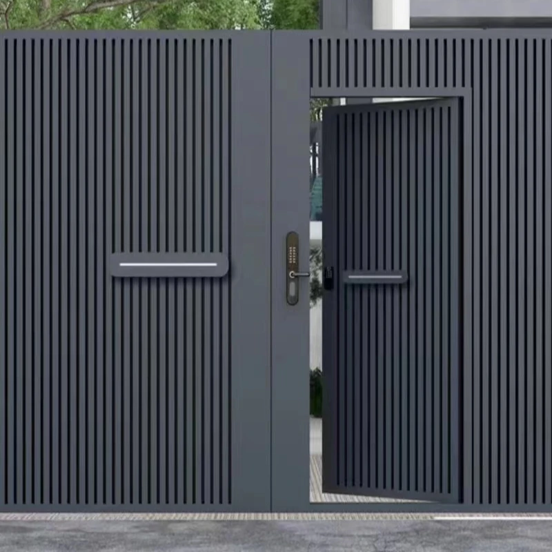 New Model Powder Coated Black Aluminum Single Gate Sidewalk Gate Nice Looking Swing Gate Aluminum FenceGate
