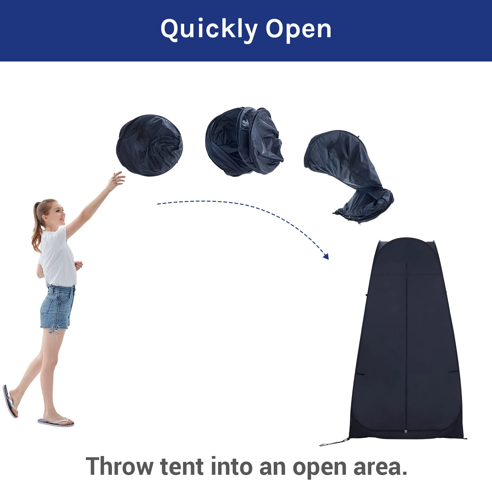 Portable Pop Up Shower Tent Spacious Dressing Changing Room Privacy Tents for Toilet Camping Biking Beach