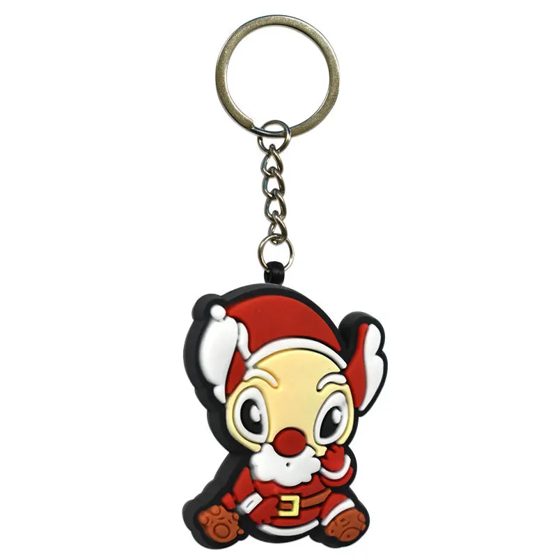 3d Pvc Rubber Keychain Christmas Claus Tree Cute Souvenir Promotional Gift Keyring Cartoon Elk Snowman Mini Character Keychains