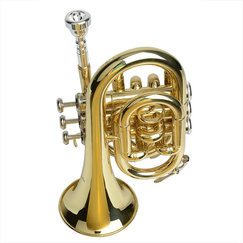 professional Palm trumpet B flat High grade  trumpet mini cornet three-tone trumpet for beginner