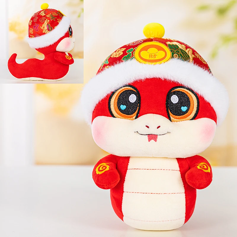 Hot Selling Lucky Pillow Stuffed Animal Gift Chinese New Year Snake Mascot Cartoon Plush Toys