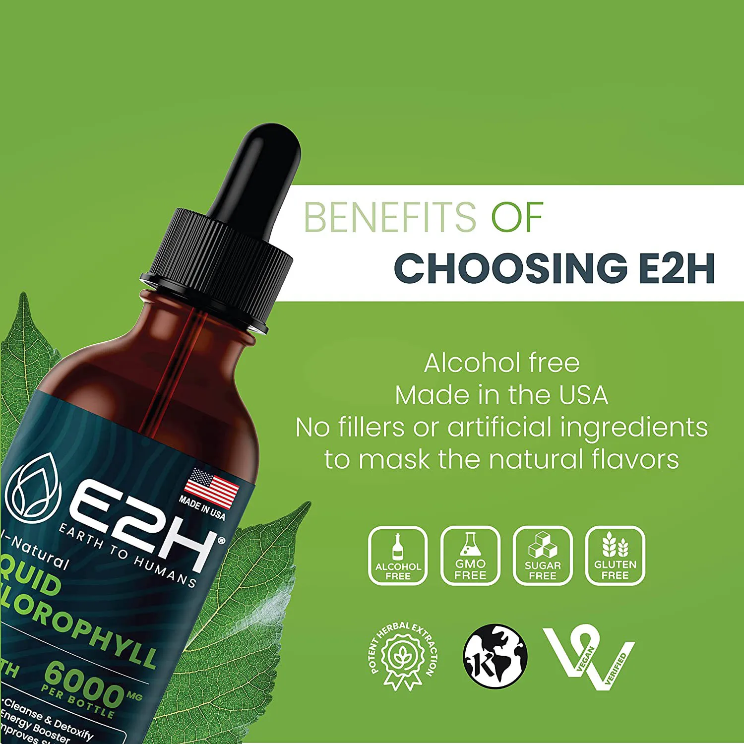 Private Label Chlorophyll Liquid Drops Supports Gut Health Digestion Energy Radiant Skin 60ml Chlorophyll Drops Liquid
