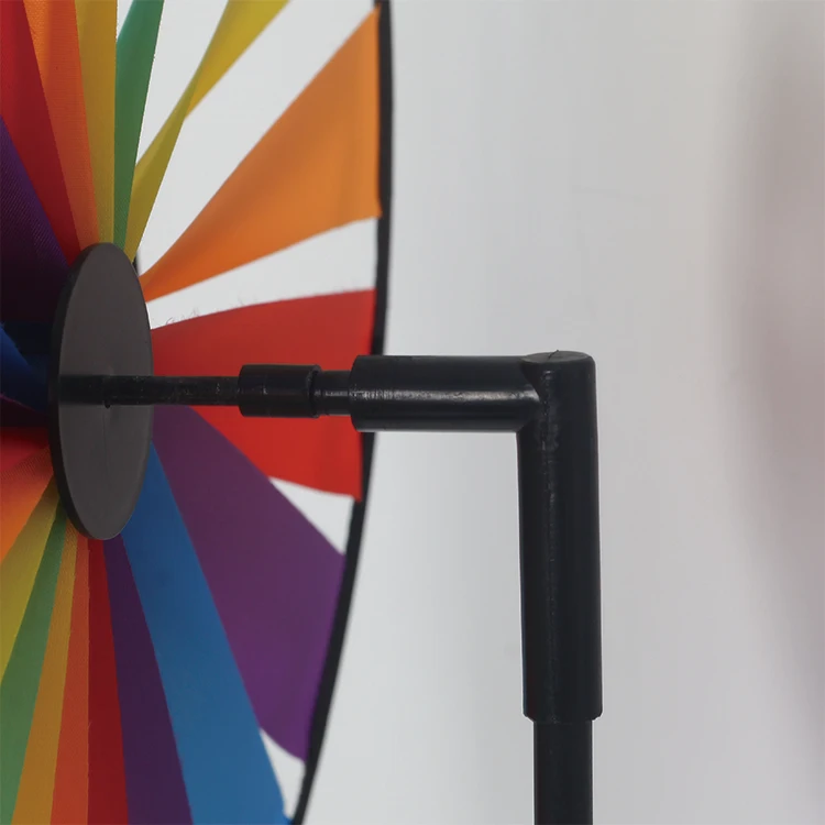 BAILING Wholesale Kids Toys Double Wheels Rainbow Windmill Colourful Lines Garden Pinwheels