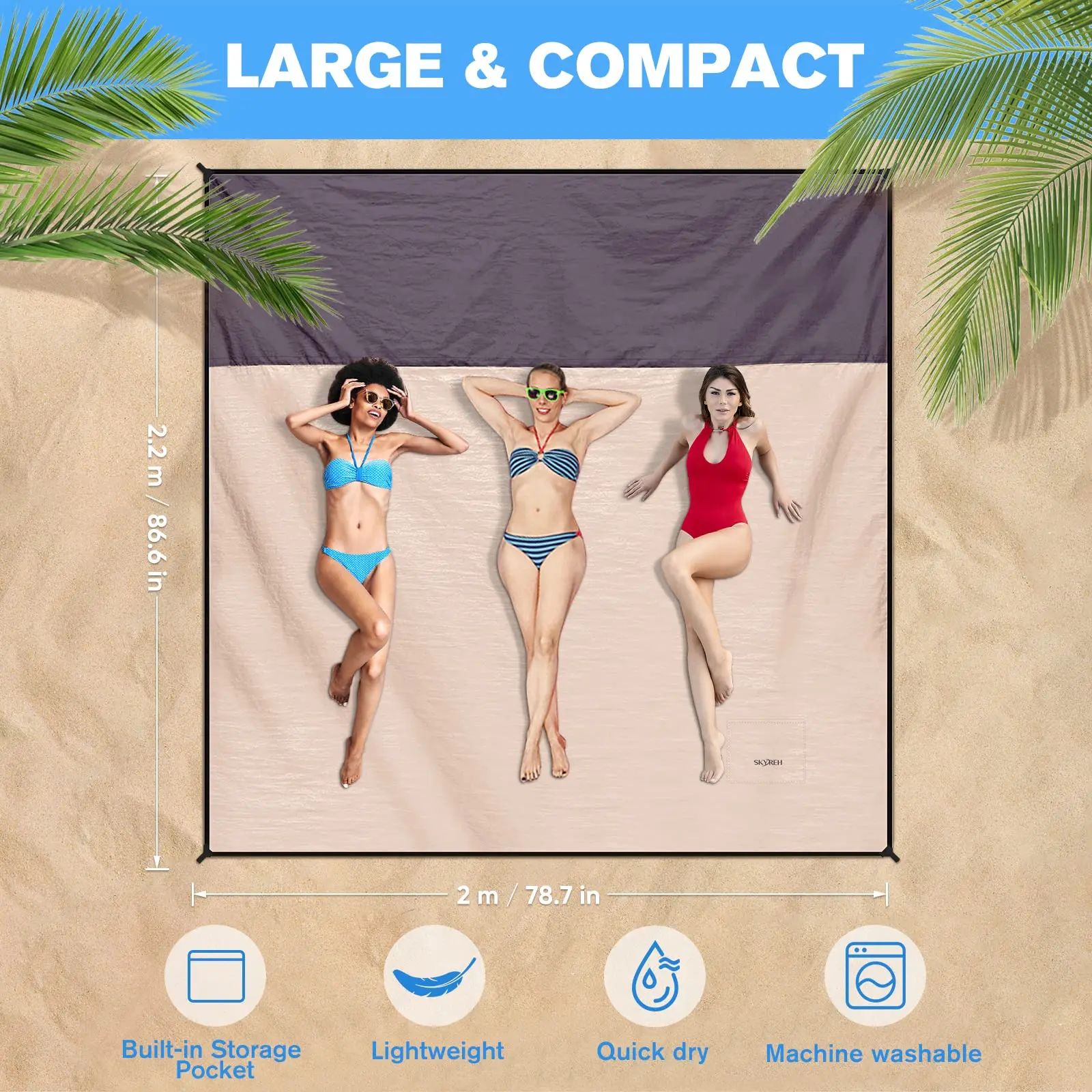 Extra Large Sand Free Blanket Waterproof Sand proof Beach Blanket Beach Mats