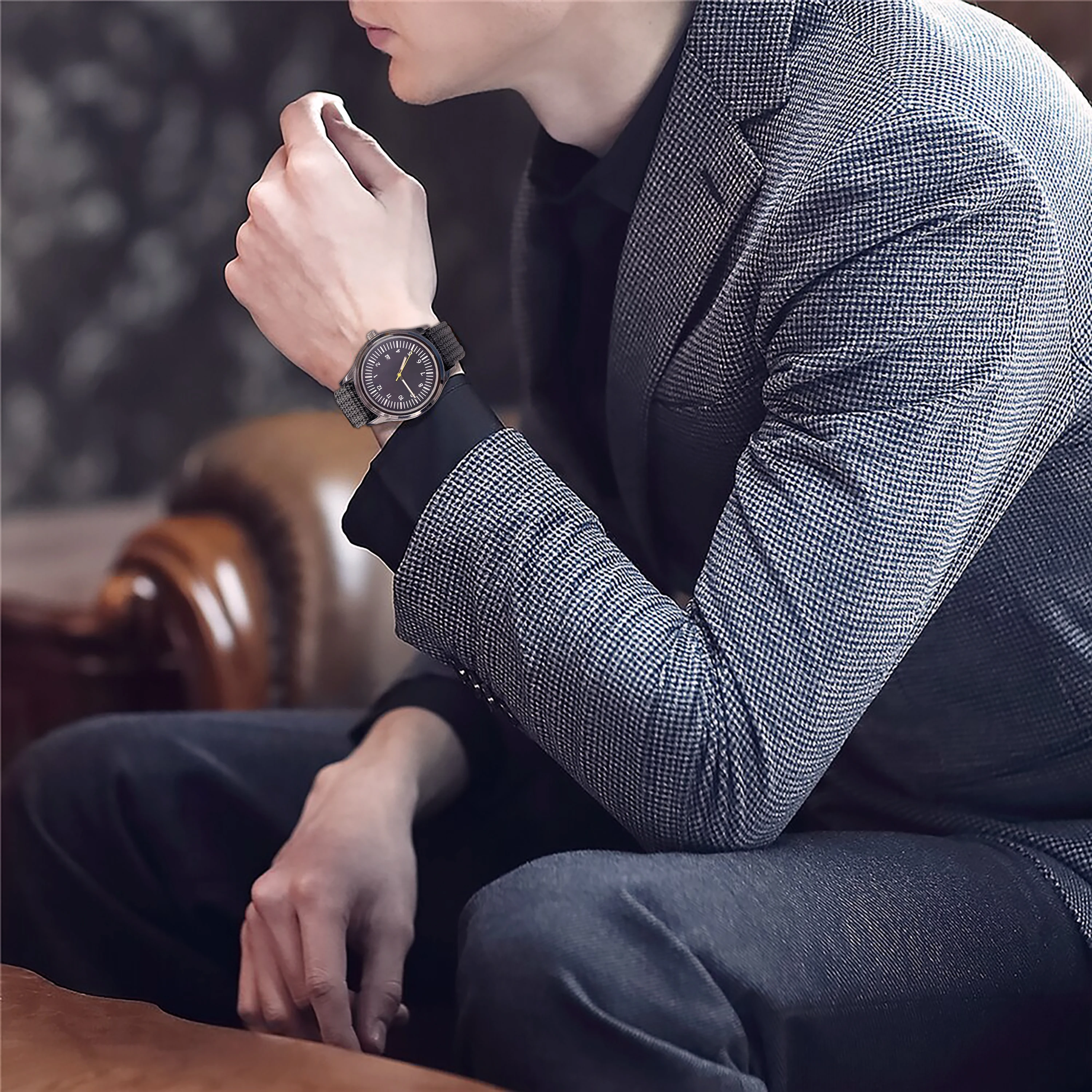 Raymons Nylon Watch Band  3 ATM Waterproof Quartz watch Stainless Steel  Clasp material Watch