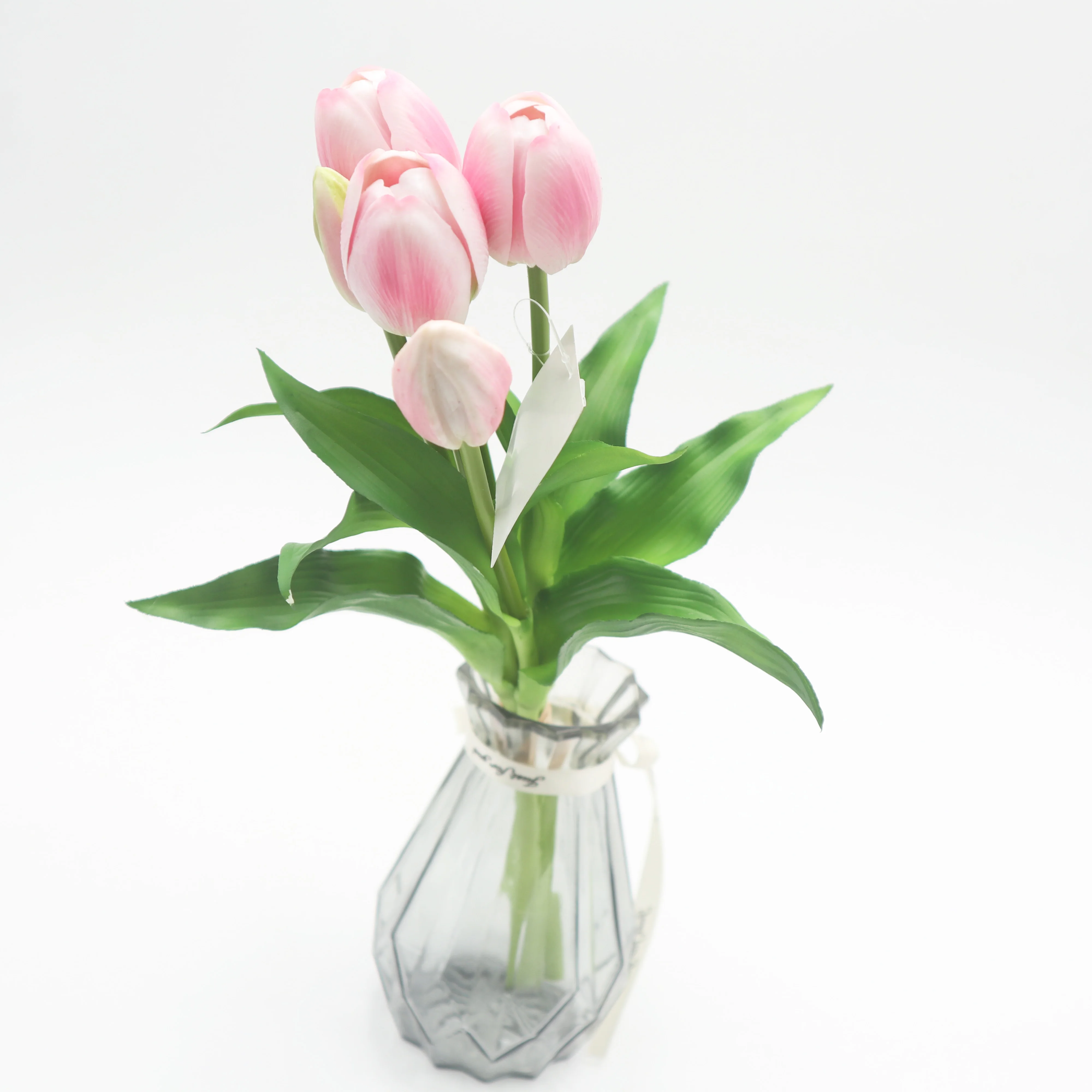 2024 Artificial High Quality Three Flowers Two Buds Artificial Tulip Bouquet Artificial Tulip Flower