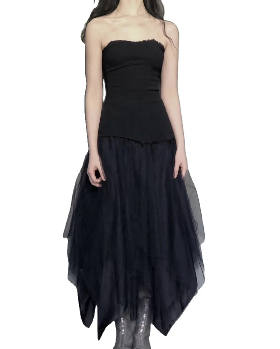 Лето 2021, высокое качество, новая нишевая Сексуальная майка-труба для похудения, в темном стиле