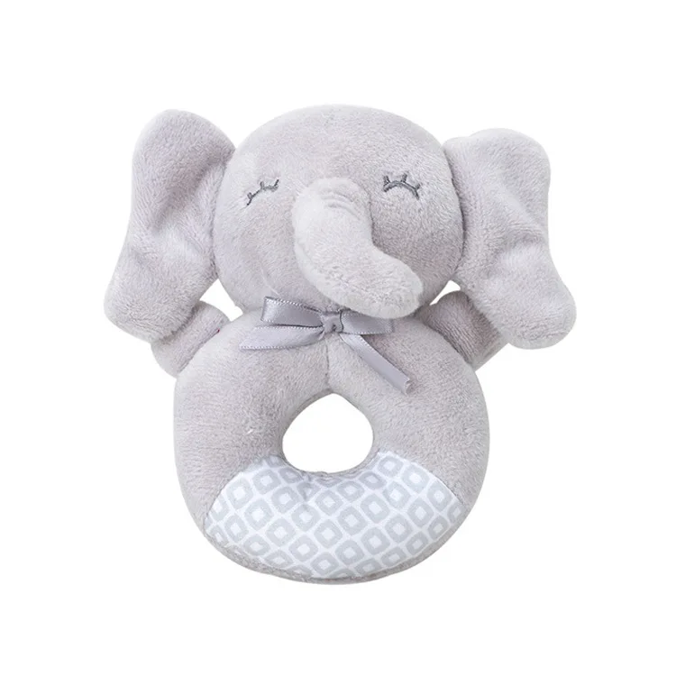 Baby Educational Bed Toy Elephant Comfortable Rattle Hand Grip Rod Toys Soft Teether Cotton Animal Toy Gift Soothing Bb Stick