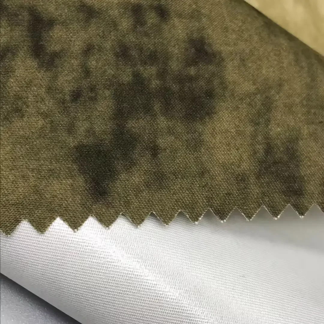 100% polyester  75D*150D printed peach skin brushed microfiber fabric laminated TPU membrane for jackets