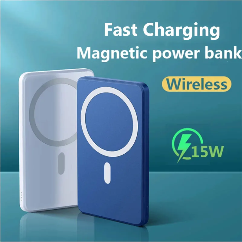 Hot Sale 10000mAh Magnetic Wireless Chargers Portable Mini Power Bank Mobile Phone  External Battery For iphone 15W Fast Charger
