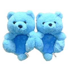 Пушистые плюшевые забавные мягкие домашние тапочки для дома и спальни одноразмерные детские тапочки плюшевый мишка