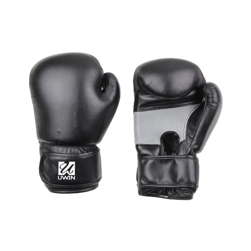 Черные боксерские перчатки из пу под заказ, недорогие перчатки для профессионального обучения, Боксерские перчатки для взрослых и детей