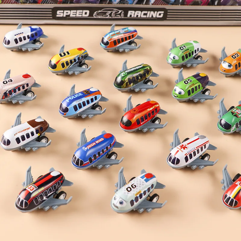 5.2cm Simulation Mini Alloy Passenger Plane Toy Unisex Inertia Effect with Return Force for Kids Vinyl Taxi Model