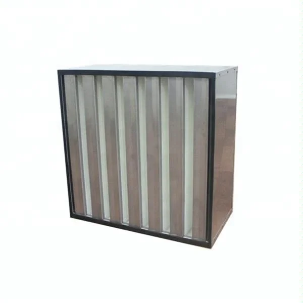 New Condition H13 99.95% V Bank Hepa Filter 4V 610x610x292mm (24x24x12inch) for HVAC, AHU, Cleanroom- Customized