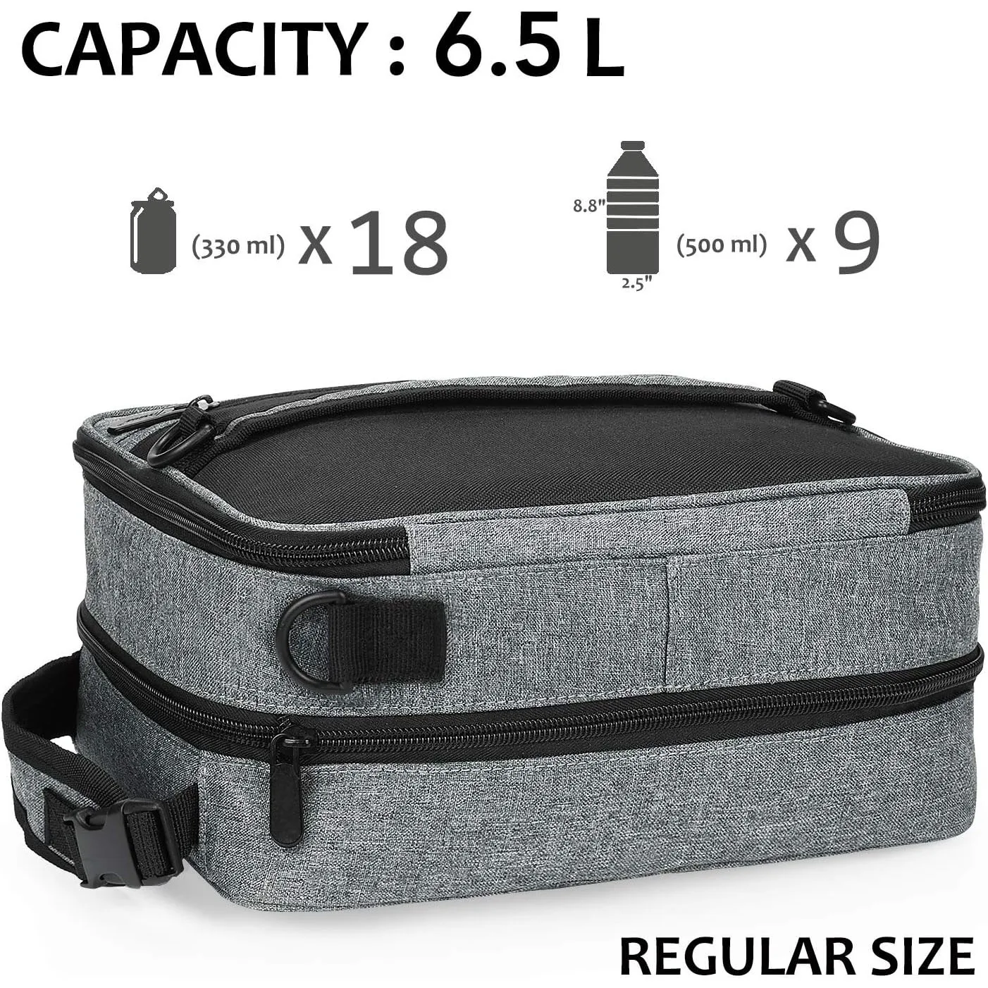 Custom unisex Expandable Insulated Lunch Bag, Leakproof Flat Lunch Cooler Tote with Shoulder Strap for Men and Women