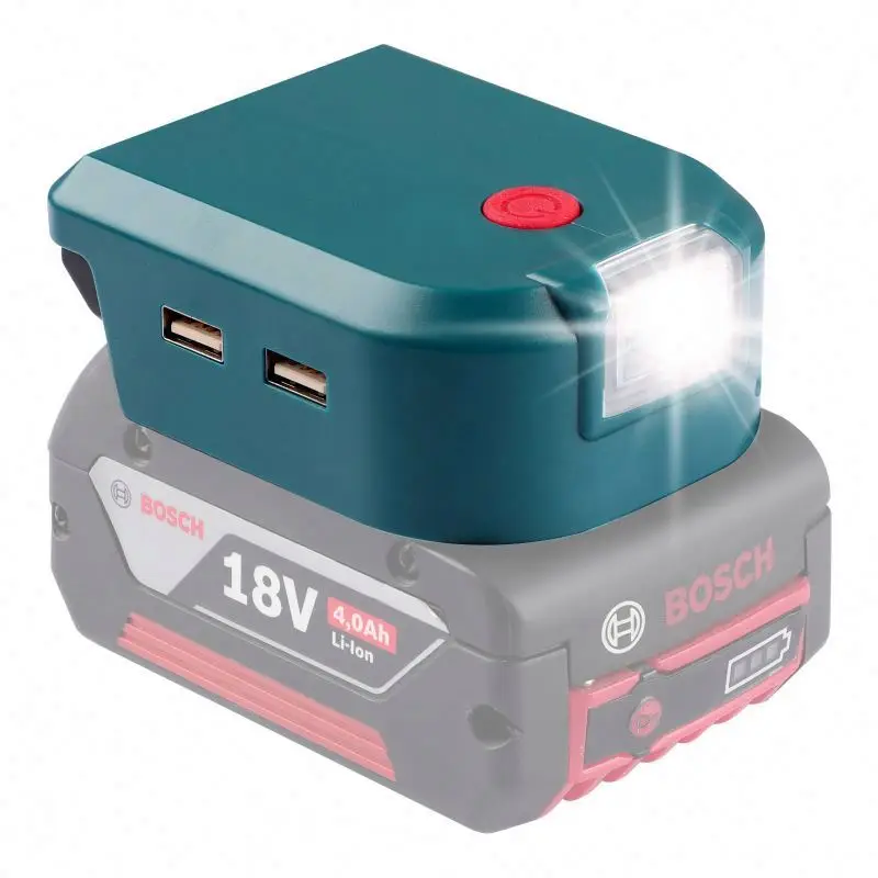 Portable Power LED Work Light 2 USB Port Battery Adapter For Makitas Dewei Milwaukee Baide 14.4-20V Lithium ADP05
