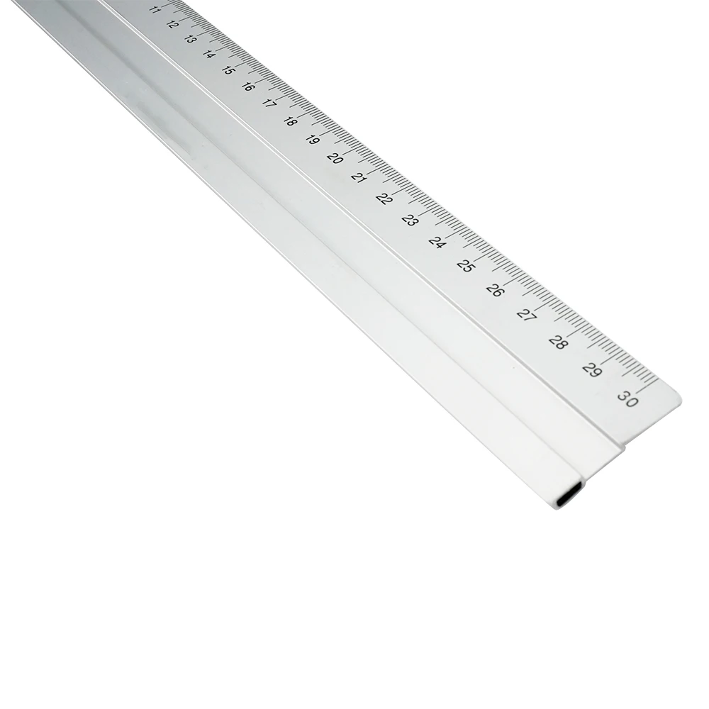 30cm Handmade Tools Aluminum Alloy Non-slip Leather Cowhide Cutting Measuring Ruler