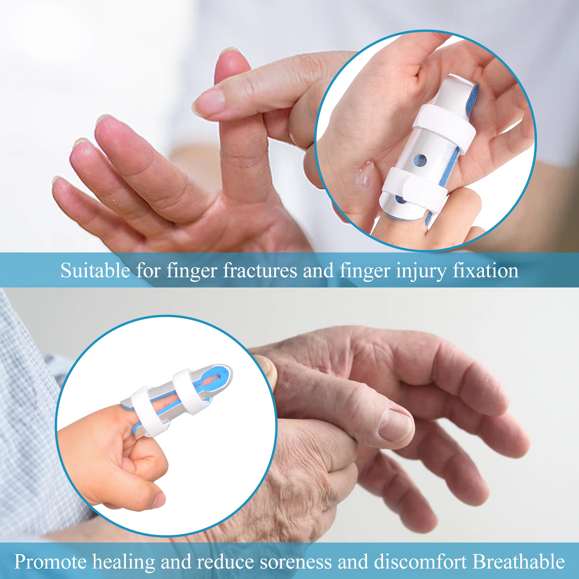 Adjustable Medical For Straighten Fracture Broken Aluminum Pinky Metal Middle Index Finger Splint Support