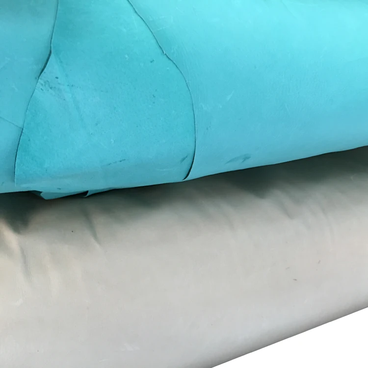 Light blue color pig hide for shoes lining