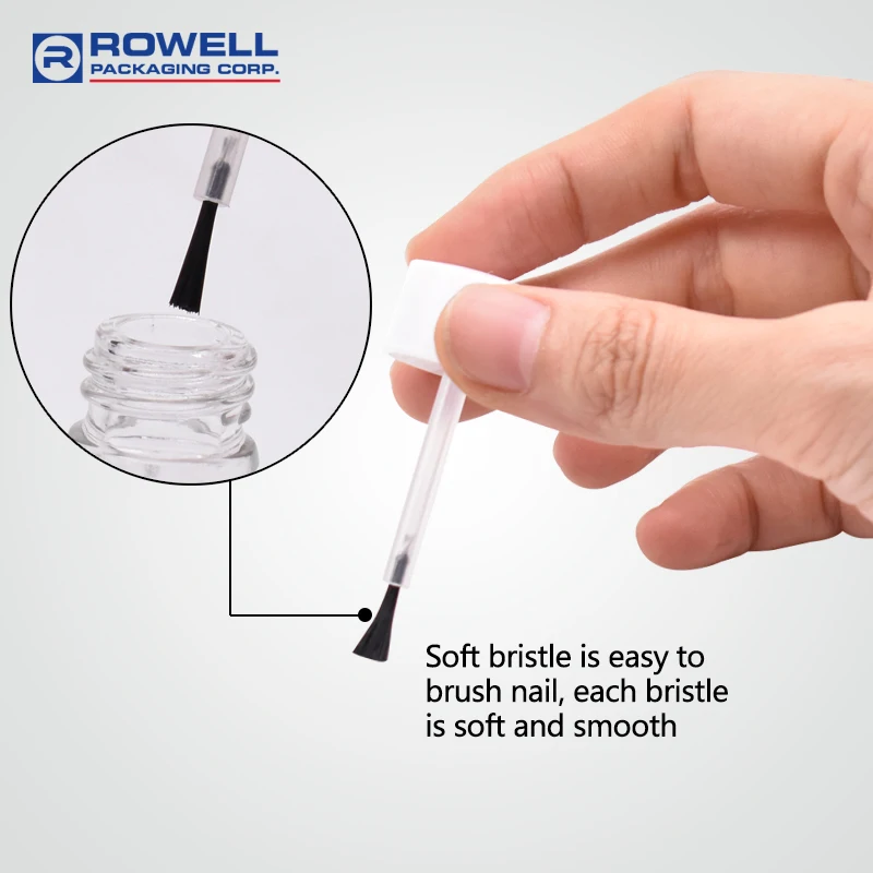 Solid Color Cylinder Glass Empty Nail Polish Bottle Wholesale with Cap